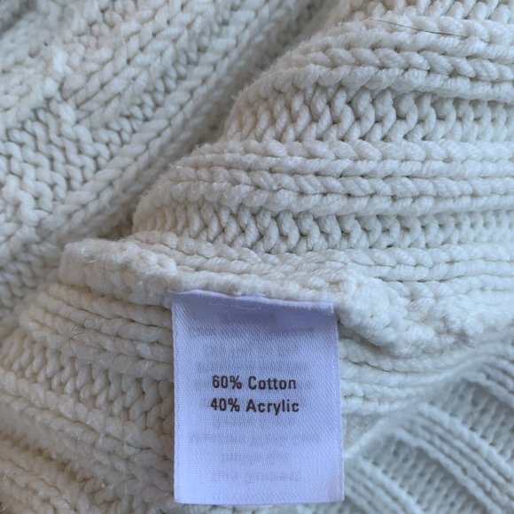 Caslon Women's Large Cream Cableknit Double Zipper with High Collar - Picture 12 of 13